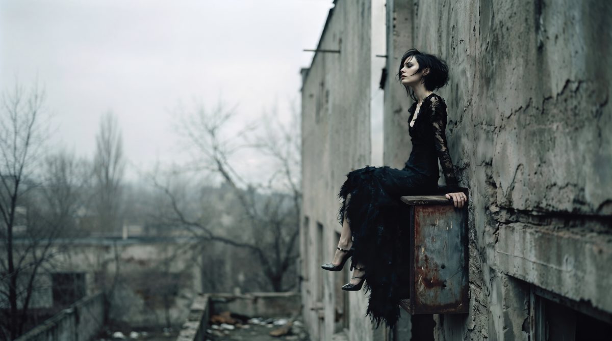 Gothic feather dress