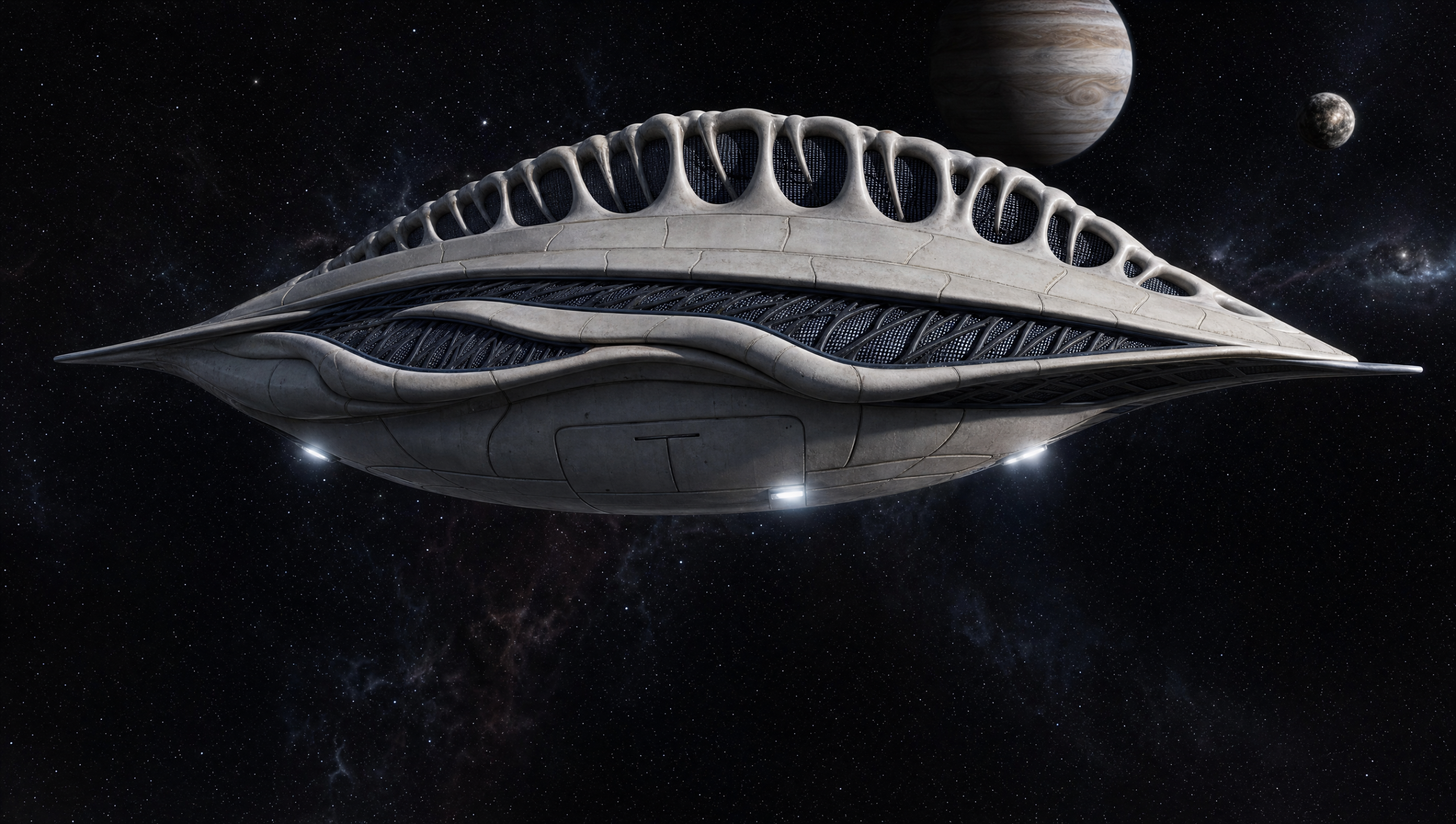 alien biomechanical spacecraft deep space