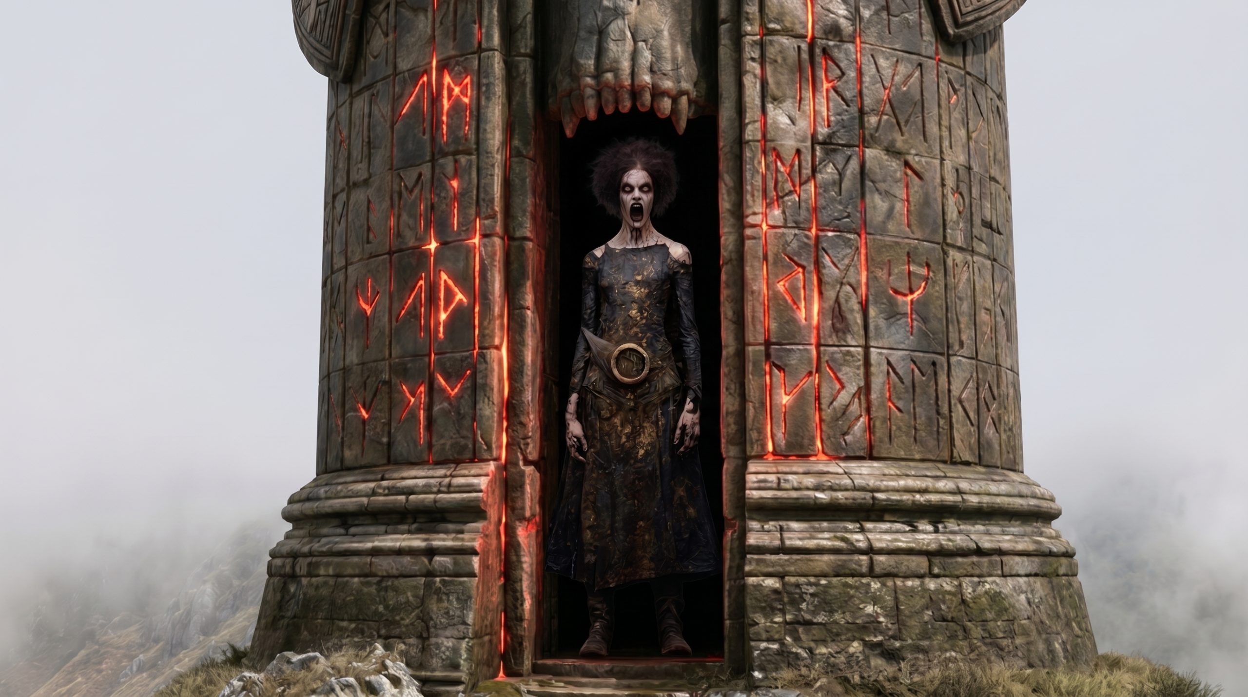 gothic runic tower guardian